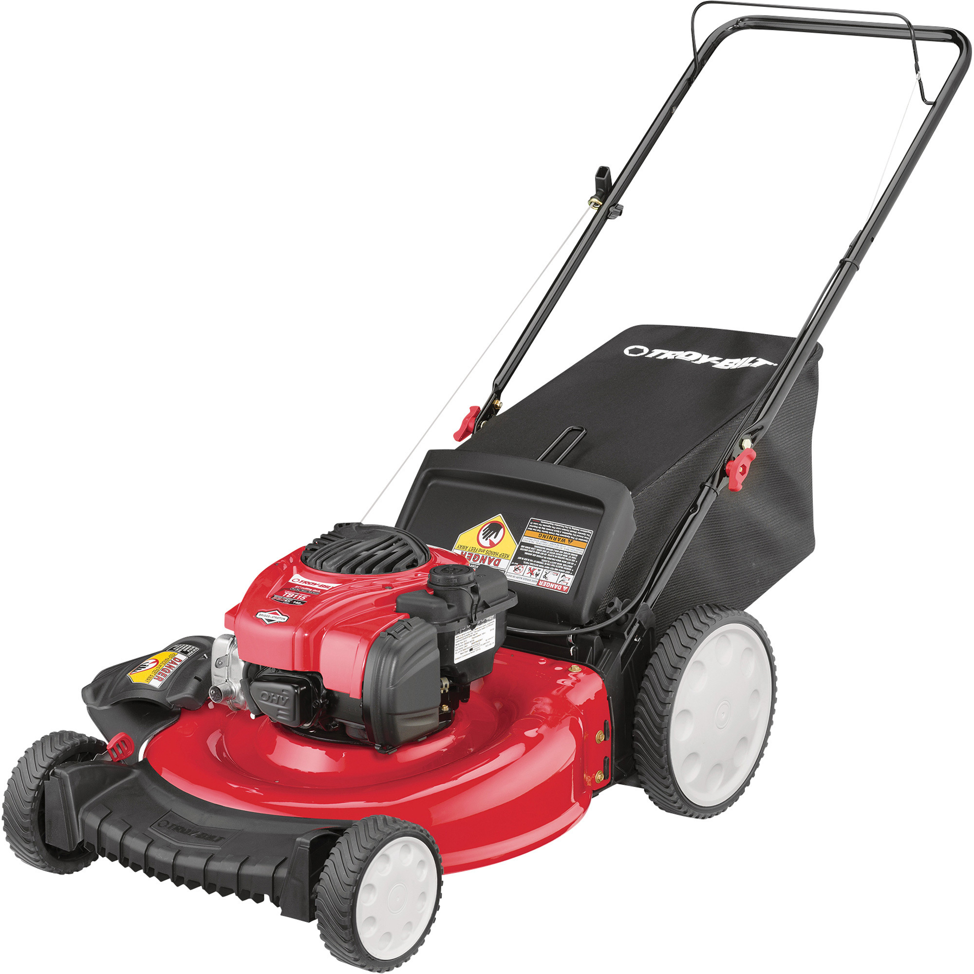 Troy-Bilt Walk-Behind Push Lawn Mower, 140cc Briggs & Stratton OHV Engine, 21in. Deck, Model# TB120B